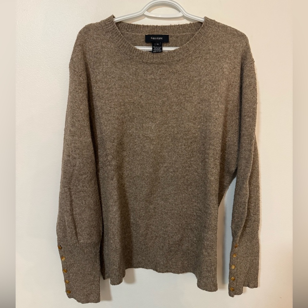 Karen Kane Brown Sweater with Button Details